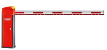 Sommer ASB - 5014A шлагбаум алюминиевый правый, 230V AC 24 В. DC, блок управления с радиоприемником (868,8 МГц), 6 м. стрела, встроенная сигнальная лампа. Цвет антрацит/красный