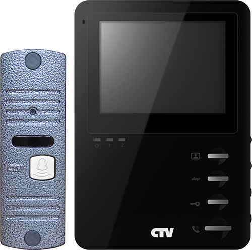CTV-DP1400M B (Black/Silver) Комплект цветного видеодомофона (4"), в составе: панель CTV-D10NG S, монитор CTV-M1400M B