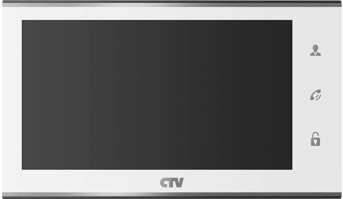 CTV-M4705AHD W (White) Монитор цветного видеодомофона 7'' формата AHD, TVI, CVI, CVBS стеклянная сенсорная панель управления "Easy Buttons".