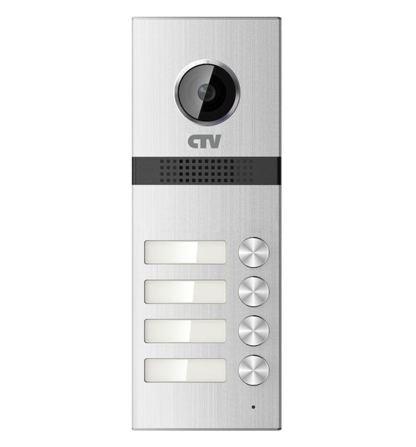 CTV-D4MULTI S (Silver) Вызывная панель цветного видеодомофона на 4 абонента, тонкий корпус из алюминиевого сплава, 1000ТВЛ, угол по горизонтали 120°, встроенная ИК-подсветка