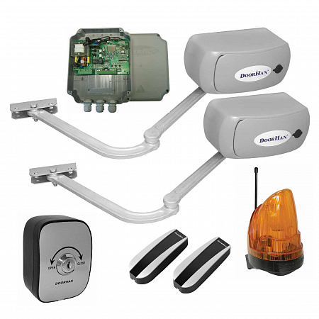 Doorhan ARM - 320KIT комплект привода, в составе привода ARM - 320 2 шт, блок управления PCB - SW, ключ - кнопка KEYSWITCH - N, фотоэлементы PHOTOCELL - N, сигнальная лампа LAMP