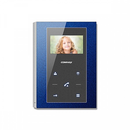 Commax CMV-43S (Blue) Монитор цветного видеодомофона, 4.3&quot;, TFT LCD, PAL/NTSC,без трубки (Hands Free), накладное крепление, подключение 2-х вызывных блоков и трубки DP-4VHP, вызов и связь &quot;трубка-монитор&quot;, возможно использование в  многоквартирной системе