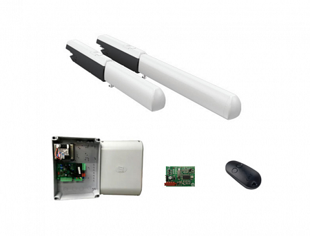 CAME "ATI5000A combo KIT" Комплект автоматики 230В для распашных ворот со створками до 5м/1000кг, интенс. 50%, в составе: привод 001А5000А (2шт), блок управления 002ZF1N, приемник 001AF43S, брелок TOP42FGN (806TS-0300).